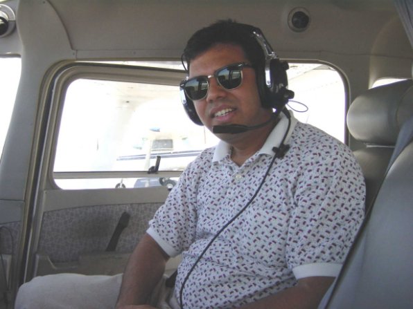 My co-worker, Abhi, joins me for a local flight