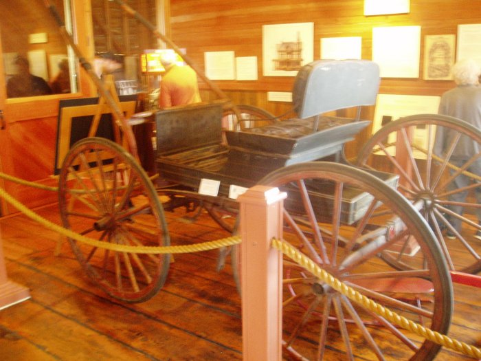 A Phaeton, a type of horse-drawn carriage