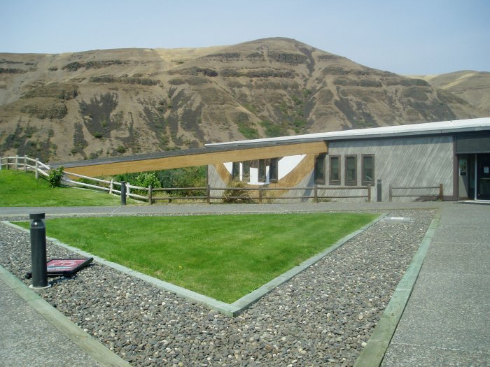 Another view of the visitor center and nearby hills