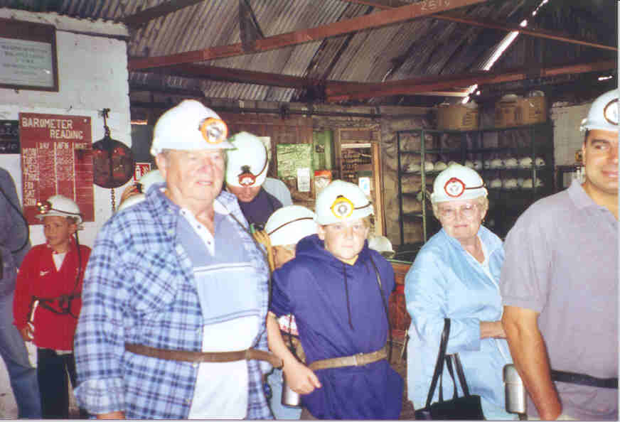 Preparing to enter a coal mine near Cardiff, Wales