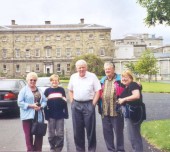 Cousin Frank Lane (in the middle), Dublin, Ireland.  The Irish Parliament building, where Frank worked, is in the background.  (He is now retired.)