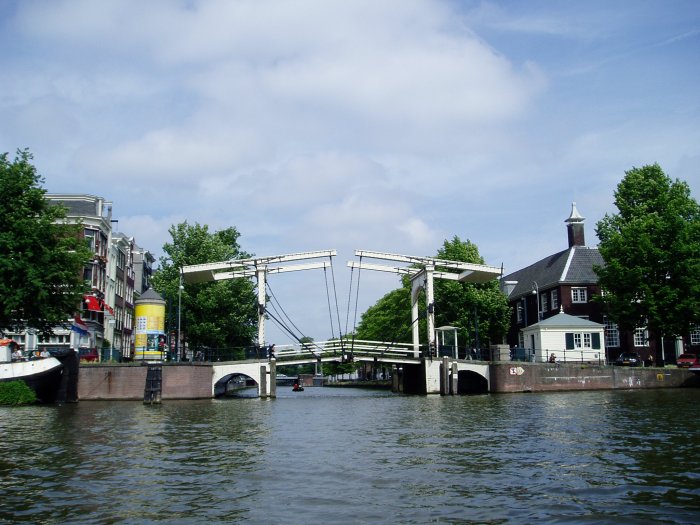 Canal bridge, Amsterdam Harbor