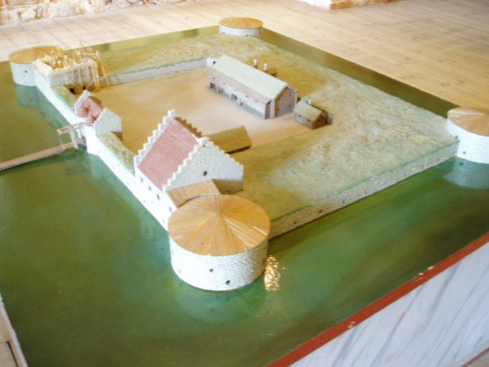 Fortress model.  Vadstena was reconstructed from a fortress into a castle, completed in 1620.  It was used as a royal palace until 1716, then became a granary.