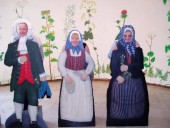 My father, sister, and mother pose for a photograph in Skansen