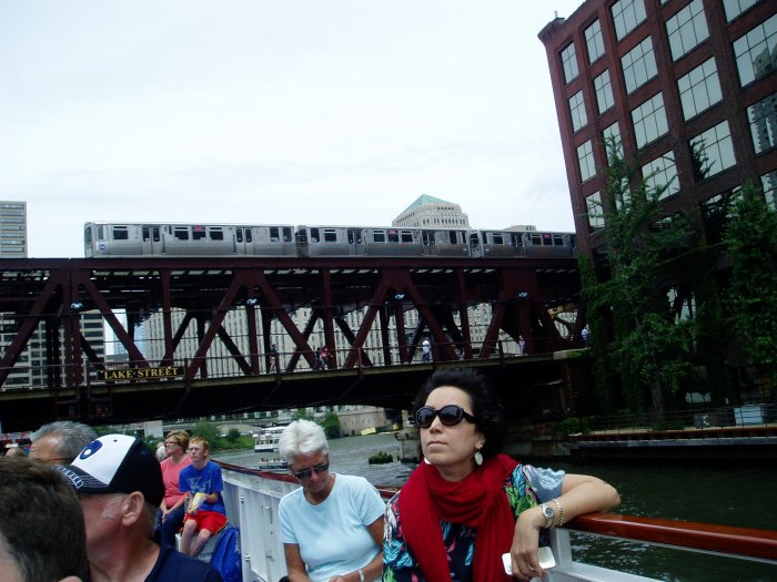 An El train passes by